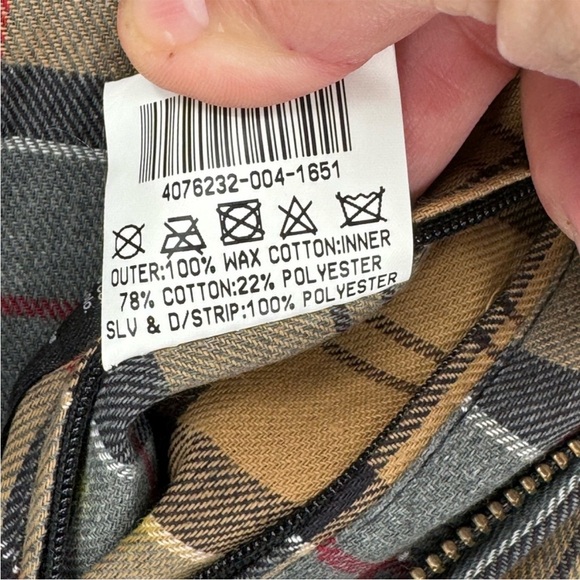 Barbour The Original Tartan Waxed Slim Fit Women's size 12 Jacket EUC - Picture 11 of 16